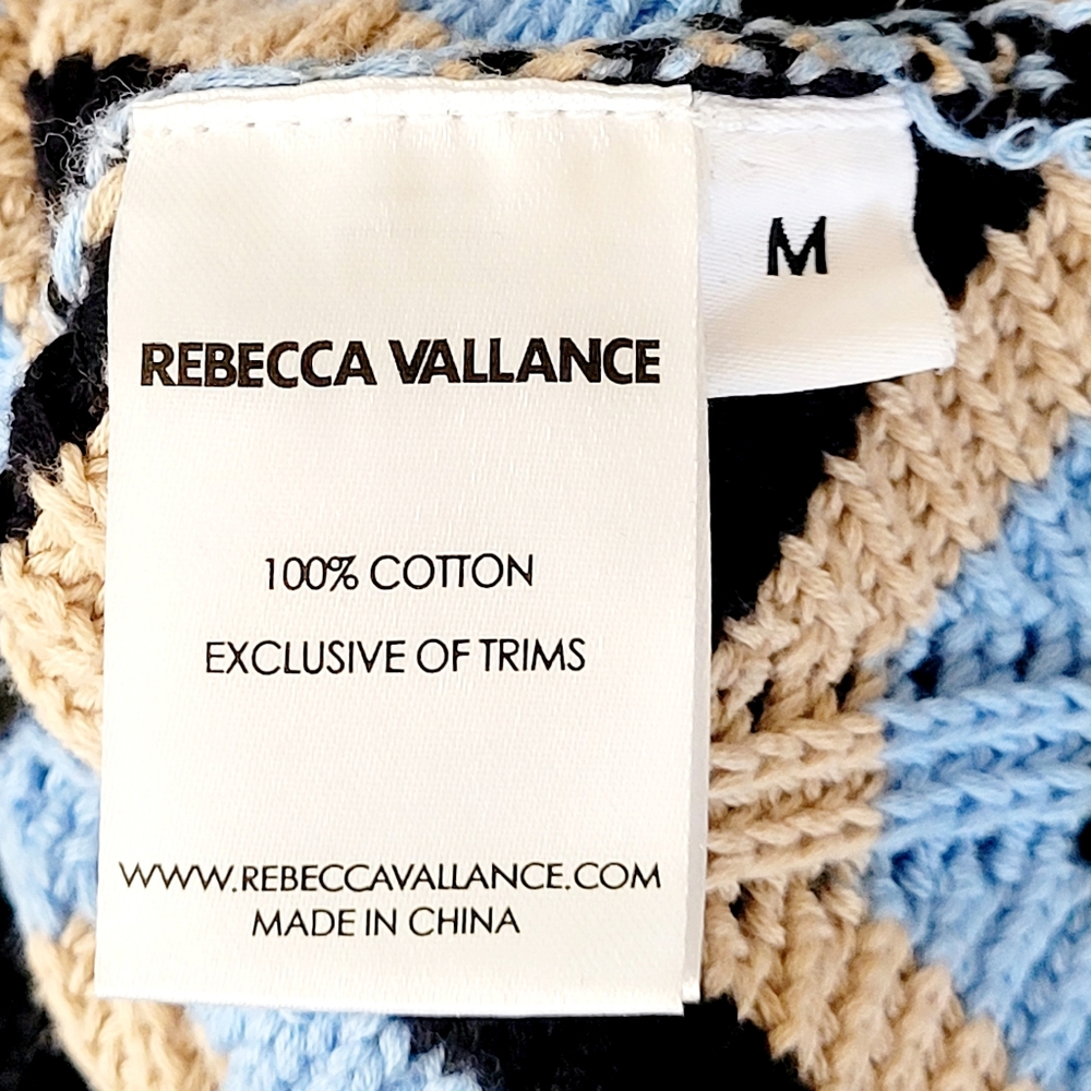 REBECCA VALLANCE Chatou Jacket Cotton Knit Cardigan Sweater Medium - Picture 9 of 14